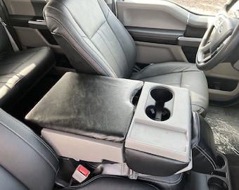 Designed to fit Ford F150 F250 40/20/40 Jump Seat Models 2014-2025 Faux Leather Auto Armrest Center Console Lid Cover F7