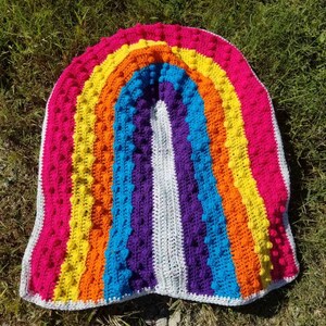 Boho Crochet Rainbow Baby Blanket
