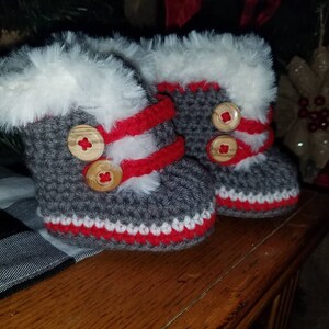 Work Sock Infant Booties, Crochet Baby Boots, Baby Booties, Crochet Booties