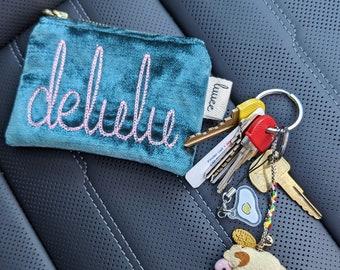delulu coin purse, zippered pouch, card wallet, zipper bag