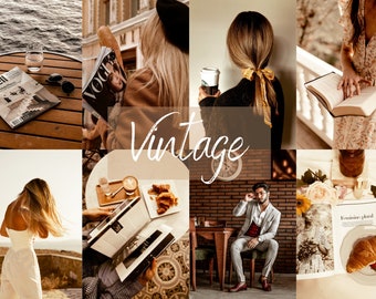 10 WARM VINTAGE Lightroom mobile & desktop Presets | Moody Presets, Blogger Presets, Warm Brown Presets, Film Presets, Retro Vintage Presets