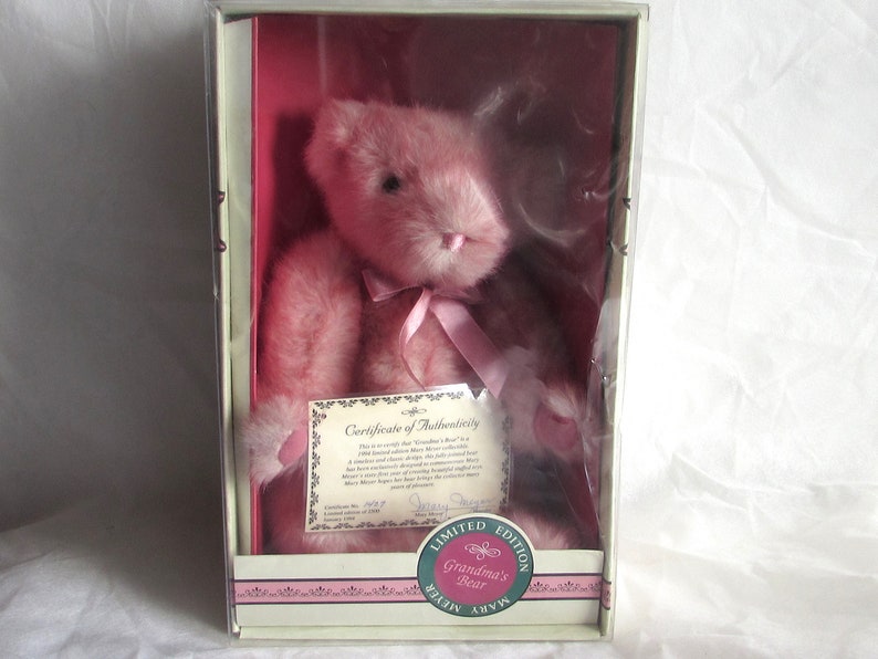 New in Box Stuffed Teddy Bear 1994 Pink Mary Meyer Bear Boxed Pink Collector Bear