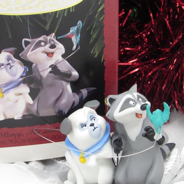 Percy Meeko and Flit Christmas Ornament, Pocahontas Collection Ornament, Christmas Tree Decor, Christmas Gift