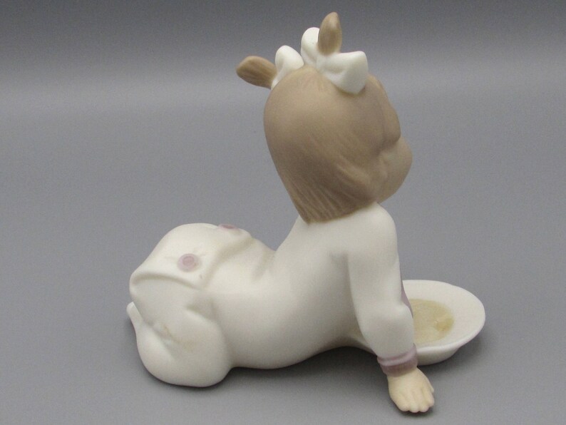 Golden Memories by Lladro All Done Little Girl Not Hungry Figurine Lladro Toddler Porcelain Figurine