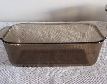 Pyrex Brown Glass Loaf Pan No. 213-R, 8.5 X 4.5" Smoke Colored Bread Pan, Brown Glass Cookware, Pyrex Corning Bakeware
