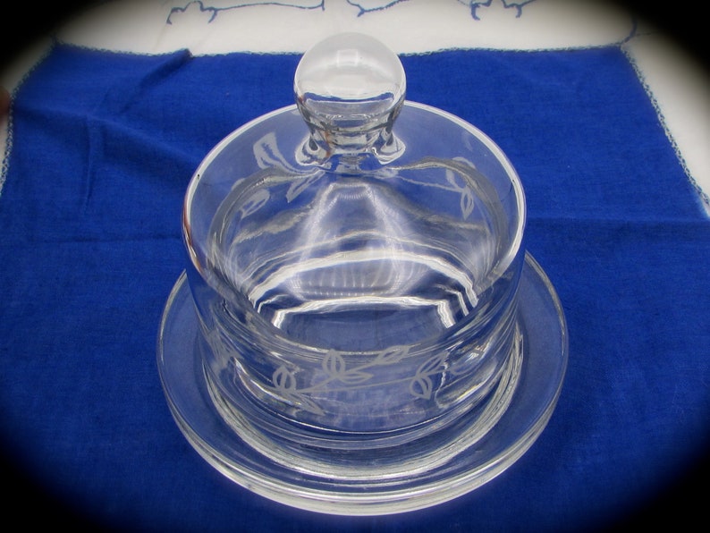 Individual Lidded Butter Dish Clear Glass Domed Butter Dish Etsy