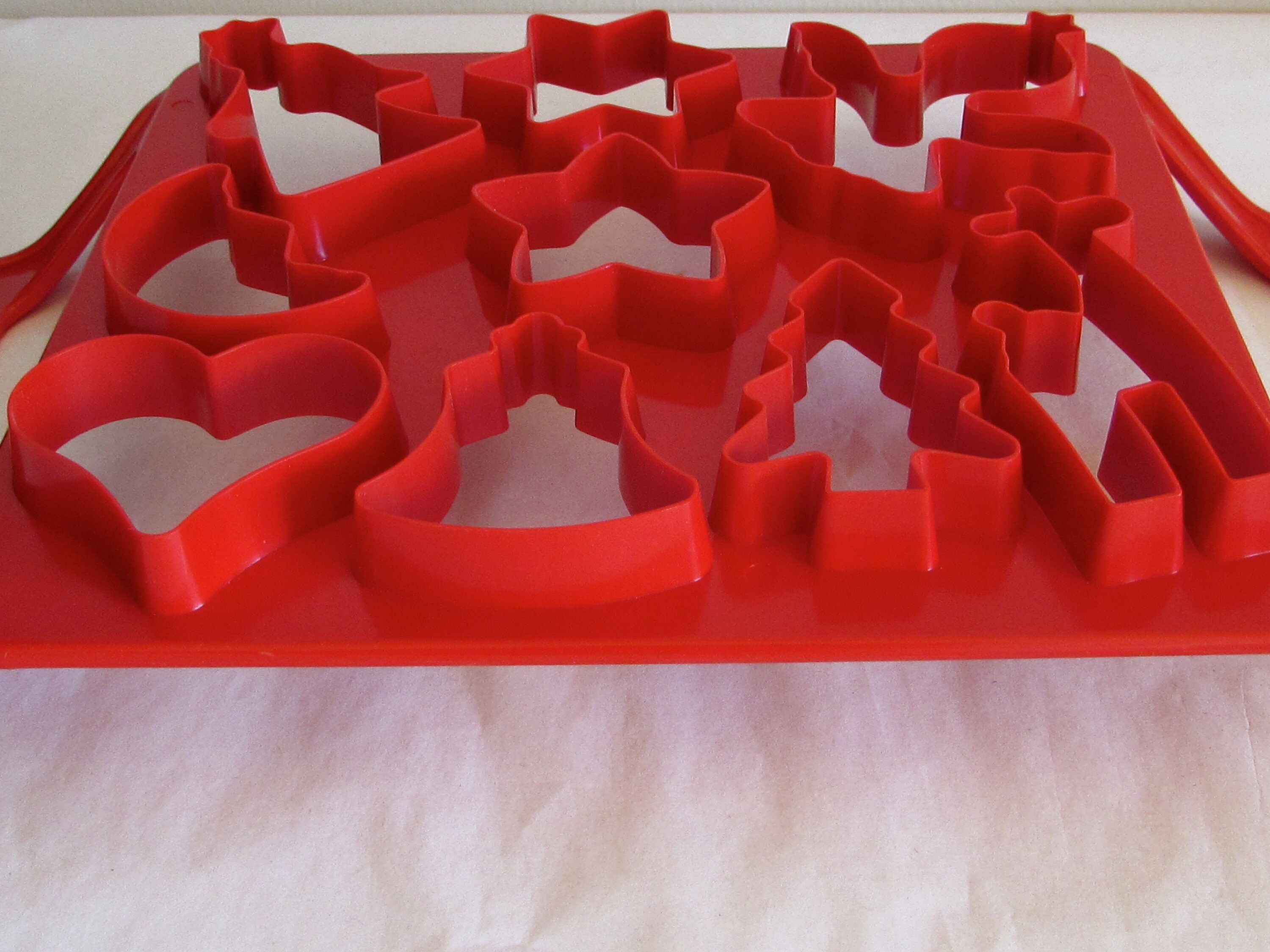 Vintage Large Red Cookie Cutter Double Handle Red Plastic Etsy