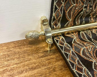 Barra de escalera con remate de piña, hecha en EE. UU., con tubo de latón liso
