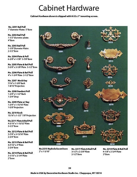 Furniture Hardware - Solid Brass