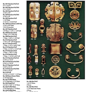 Furniture Hardware - Asian Style - Solid Brass