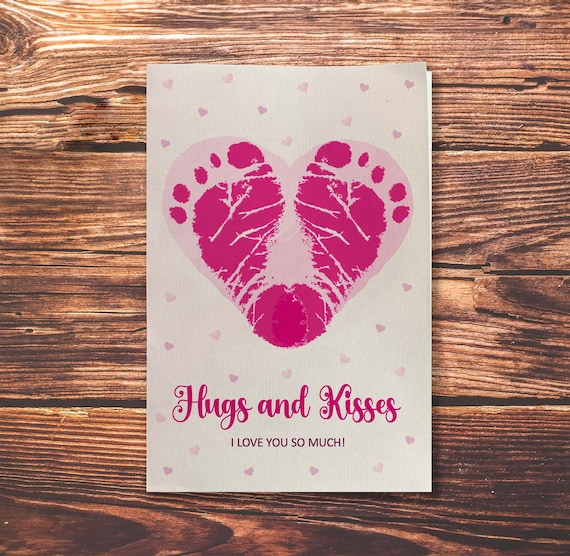 Heart Footprint Keepsake Heart Footprint Card, Perfect Gift For