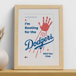 Póster de béisbol de los Dodgers de Los Ángeles con huella de mano, regalo de recuerdo para papá o abuelo, ideas de regalo para el Día del Padre, actividad preescolar de la MLB con impresión instantánea
