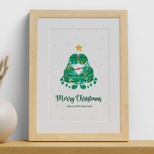 Buon Natale Bambino Impronta Parete Arte Artigianato Ricordo Regalo Impronta Mano Impronta Bambino Bambini Piccoli Scuola Materna Progetto Attività Decorazione Festiva