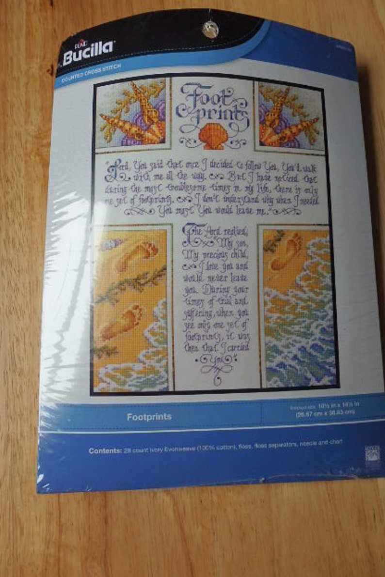 Footprints In The Sand Counted Cross Stitch Kit - Cross Stitch Patterns