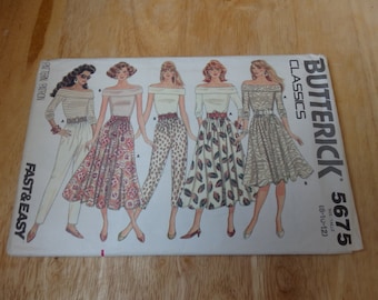 Butterick Classics #5675 Women&#39;s/Misses Top/Skirts/Pants Uncut Pattern