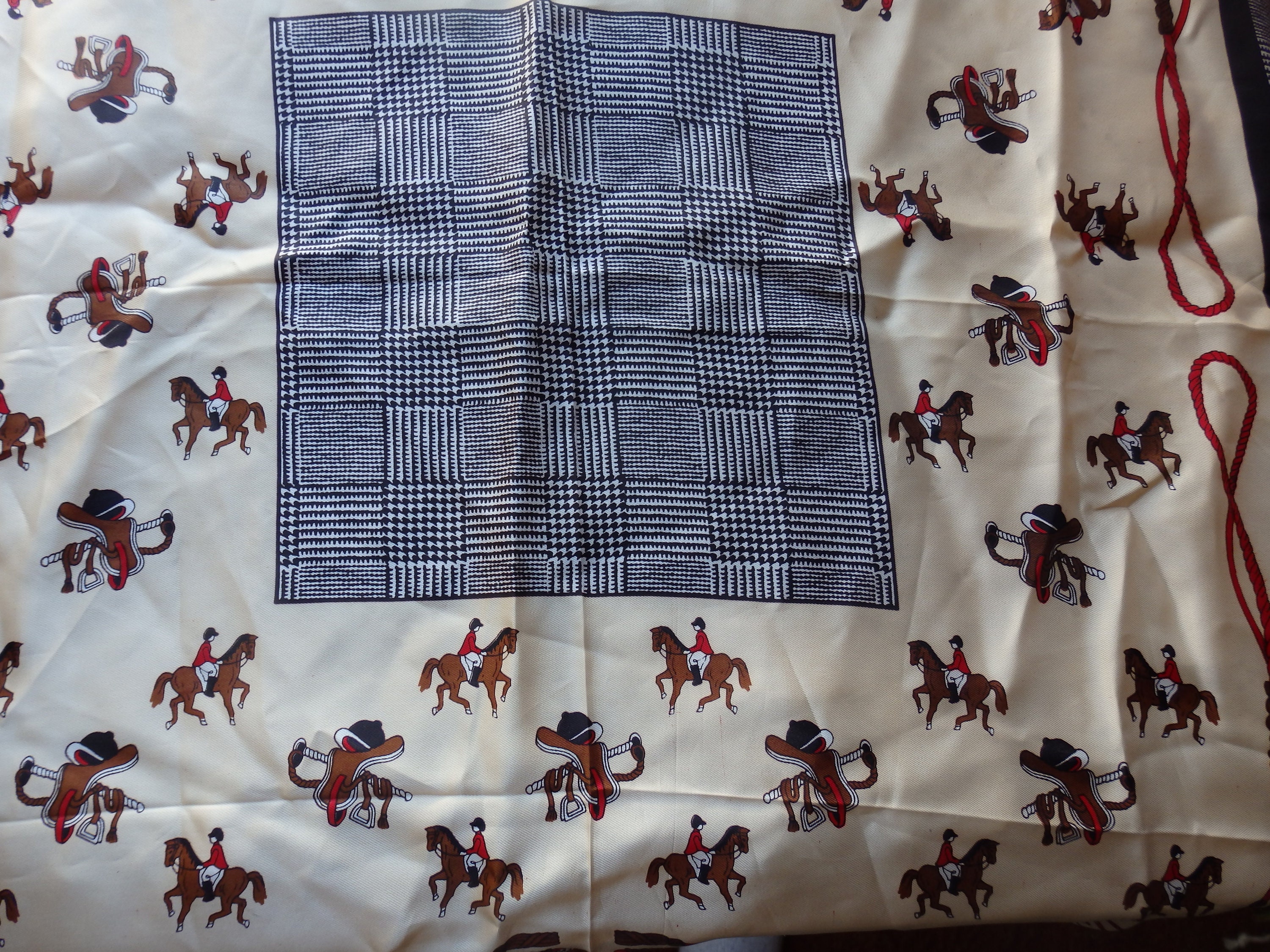 Vintage Paoli Horse Equestrian Silk Scarf Vintage Horse Scarf Paoli Scarf