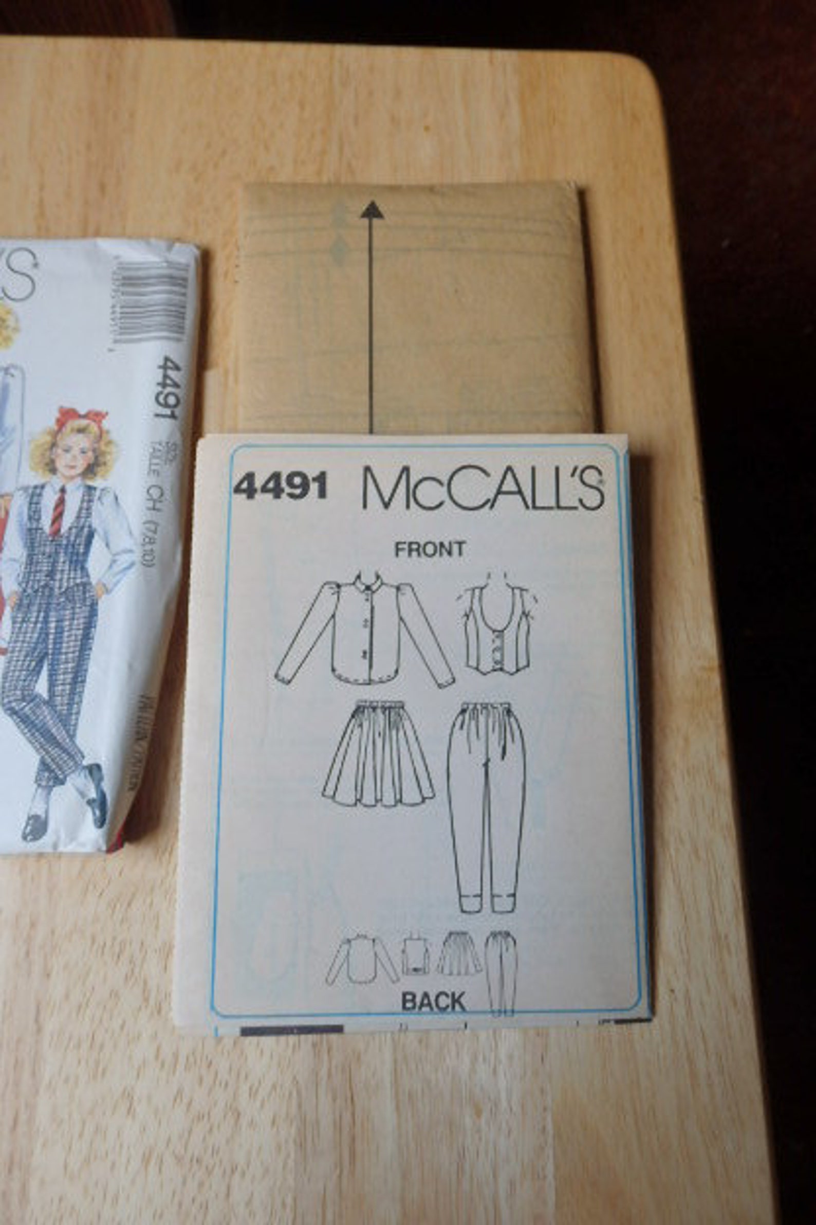 Mccall's Girls Vest Blouse Skirt and Pants Uncut 4491 Size Taille 7,8 ...