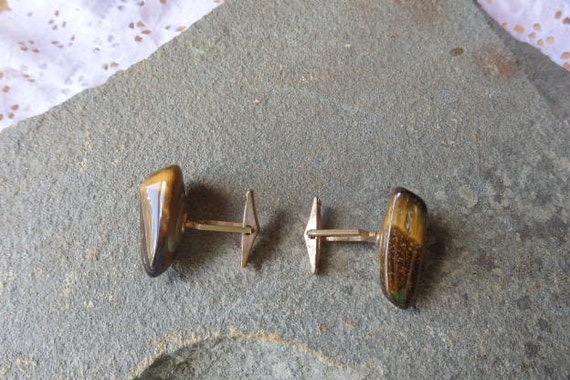 CLEARANCE/SALE Vintage Cuff links Tumbled Agate S… - image 3