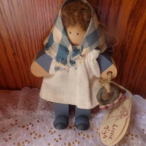 Vintage Lizzy High Folk Art Whimsical Wooden Country Girl Doll 10th Anniversary Collection 1994 image 1