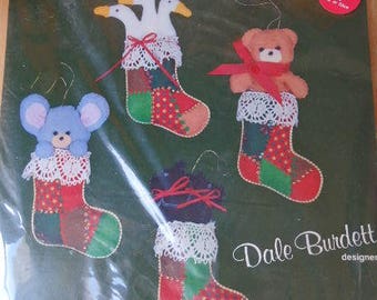 Vintage Dale Burdett Christmas Felt Craft Kit Christmas Animals Ornaments Felt Ornaments Christmas Decoration Unopened