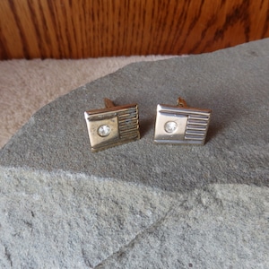 Cuff Links Vintage Gold Tone Plated with a little rinestone Men&#39;s Accessories Fashion