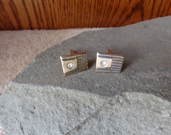 Cuff Links Vintage Gold Tone Plated with a little rinestone Men's Accessories Fashion