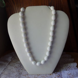TRIFARI White Beaded Necklace with Unique Clasp Costume Jewelry Necklace