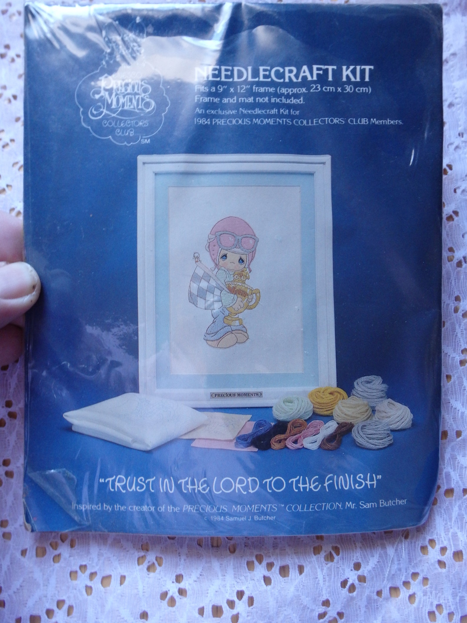 Kit de broderie DIY avec mots anglais, motif de champignon et de plante
