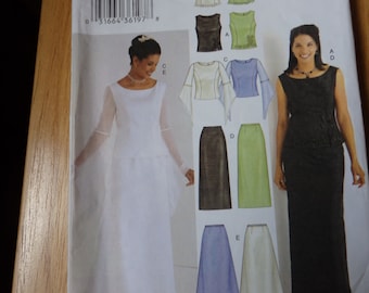 Butterick Wedding/Bridesmaid Gowns Set of 2  Pattern  #3750 Size (12 14 16 uncut) (6,8,10, cut)