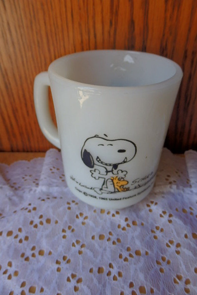 Vintage Snoopy Peanuts Initial Mug A Autumn Coffee Tea Cup Gift