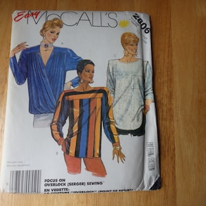 Vintage McCall&#39;s Misses Tops #2806 Sizes Ex-Large Uncut Sewing pattern