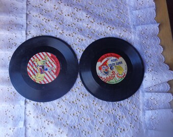 Vintage Little John Records Set of 2  Mini Records not tested Record Collection