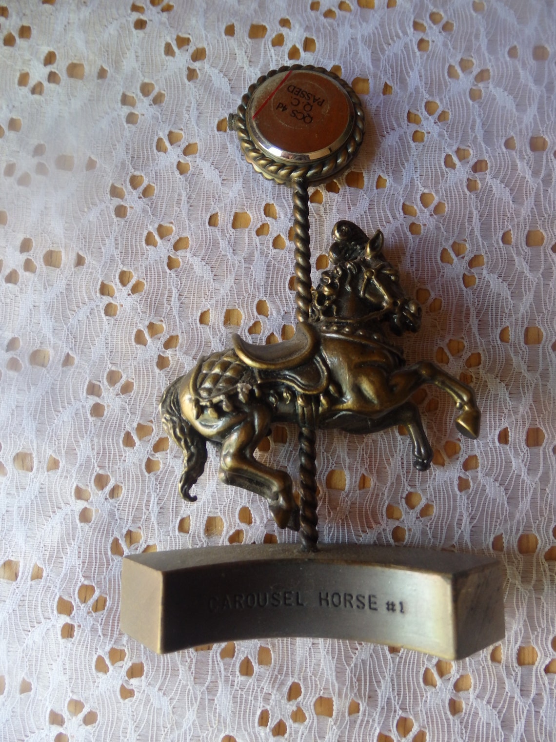 Vintage Timex Miniature Carousel Horse Desk Clock Paperweight Etsy