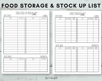 Pantry Organization Planner, Meal Planner, Grocery list, Grocery and food Budgeting Printable Planner, Digital Download, INSTANT DOWNLOAD