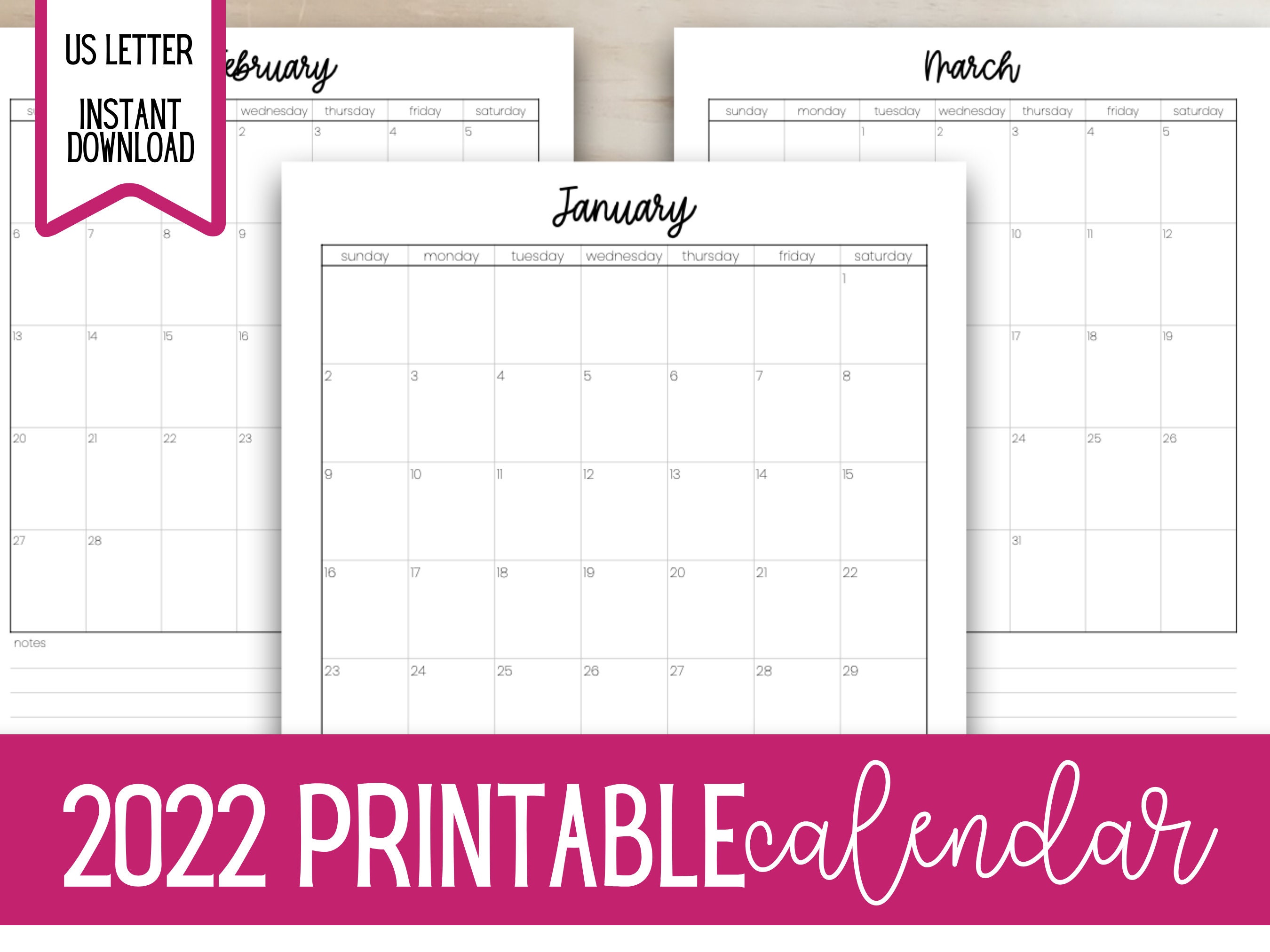 printable 2022 calendar monthly calendar printable wall etsy australia