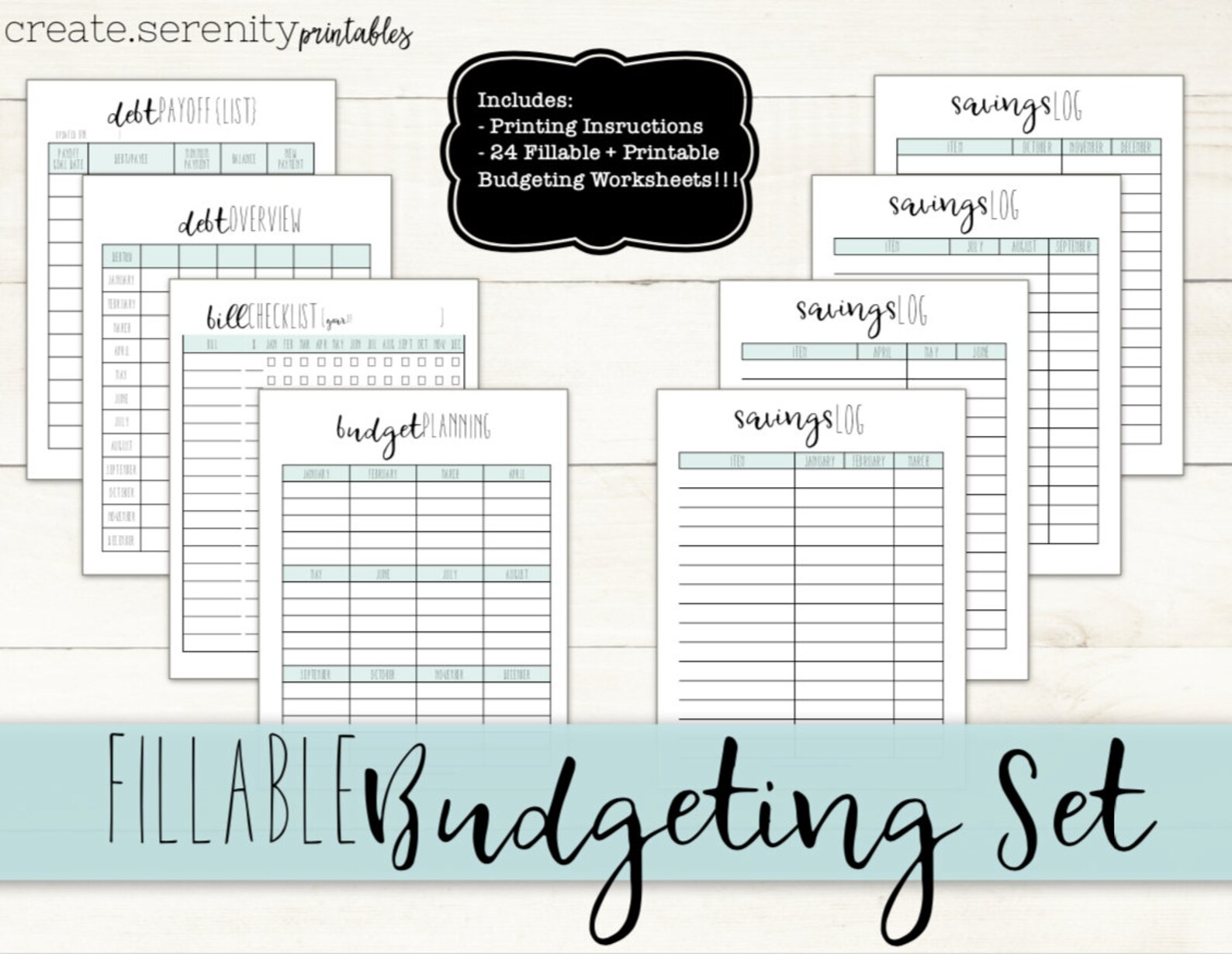 Fillable PRINTABLE BUDGET Planner: Printable Budget & - Etsy