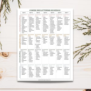 Declutter Checklist, Printable Calendar, home decluttering checklist, declutter challenge, organization & Storage, declutter, cleaning