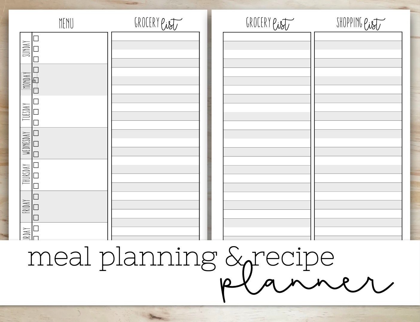 Meal Planner & Recipe Binder Printable Planner Instant | Etsy