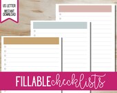 Fillable Checklist Set, fillable to do list, Editable, PrintableTo-Do List, customizable, printable, cleaning checklist, printable template