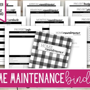 Printable Home Maintenance Binder, Maintenance Log, maintenance calendar, Project Planner, project budget planner, Instant Download!