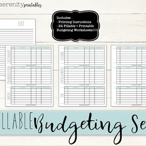Fillable PRINTABLE BUDGET Planner: Printable Budget &amp; Planning Forms ...