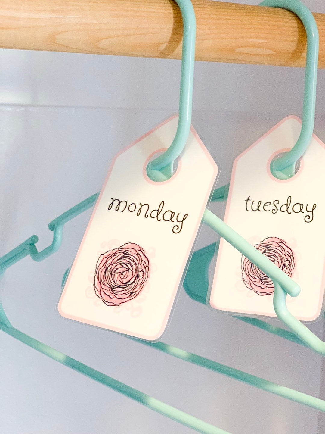 Printable Clothes Hanger Organizer Tags Days of the Week Etsy