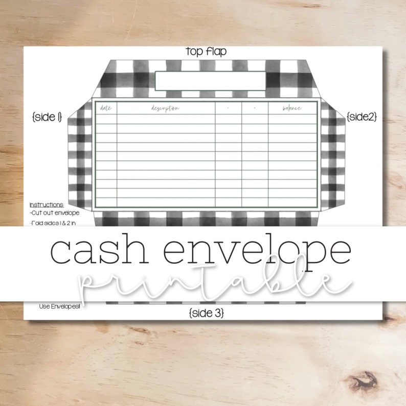 printable cash envelope cash tracker instant download etsy