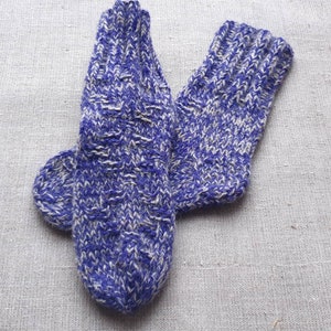 Hand knitted children socks Size EU 25 Foot lenght 16 cm material mix dog sheep wool Warm