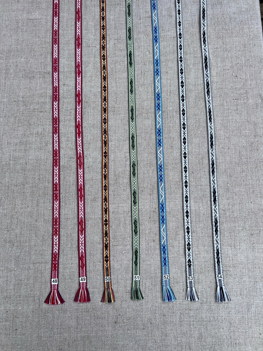Latin Ribbon Latvian National Woven Ribbon With Signs of Strenght Traditional ...