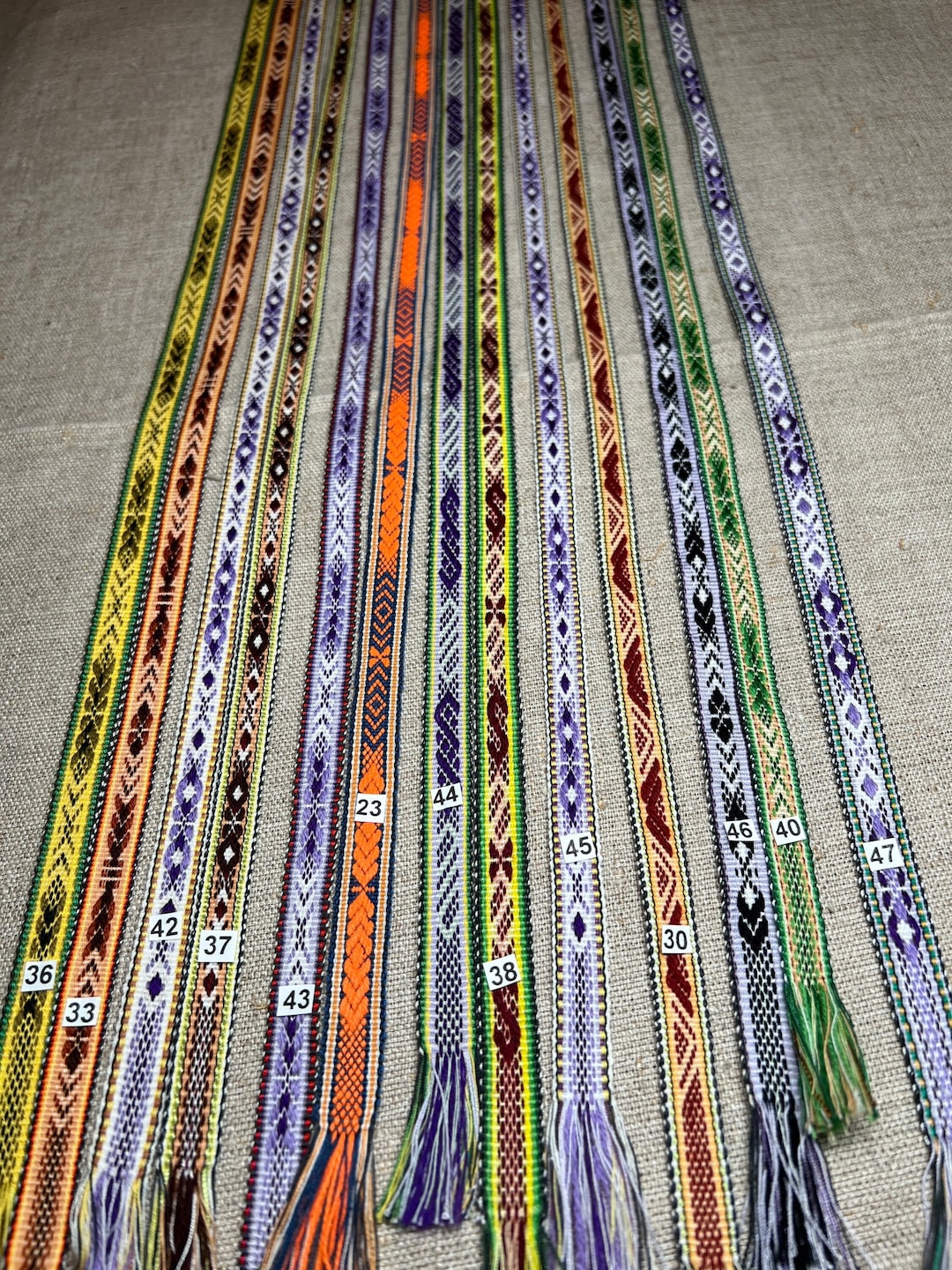 Latin Ribbon Latvian National Woven Ribbon With Signs of Strenght Traditional ...
