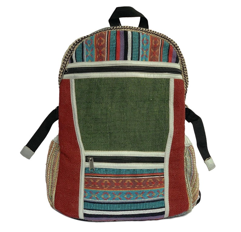 Eco Friendly Bag Hand made Hippie Hemp bag Colorful Hemp Festival Backpack Tibetan backpack