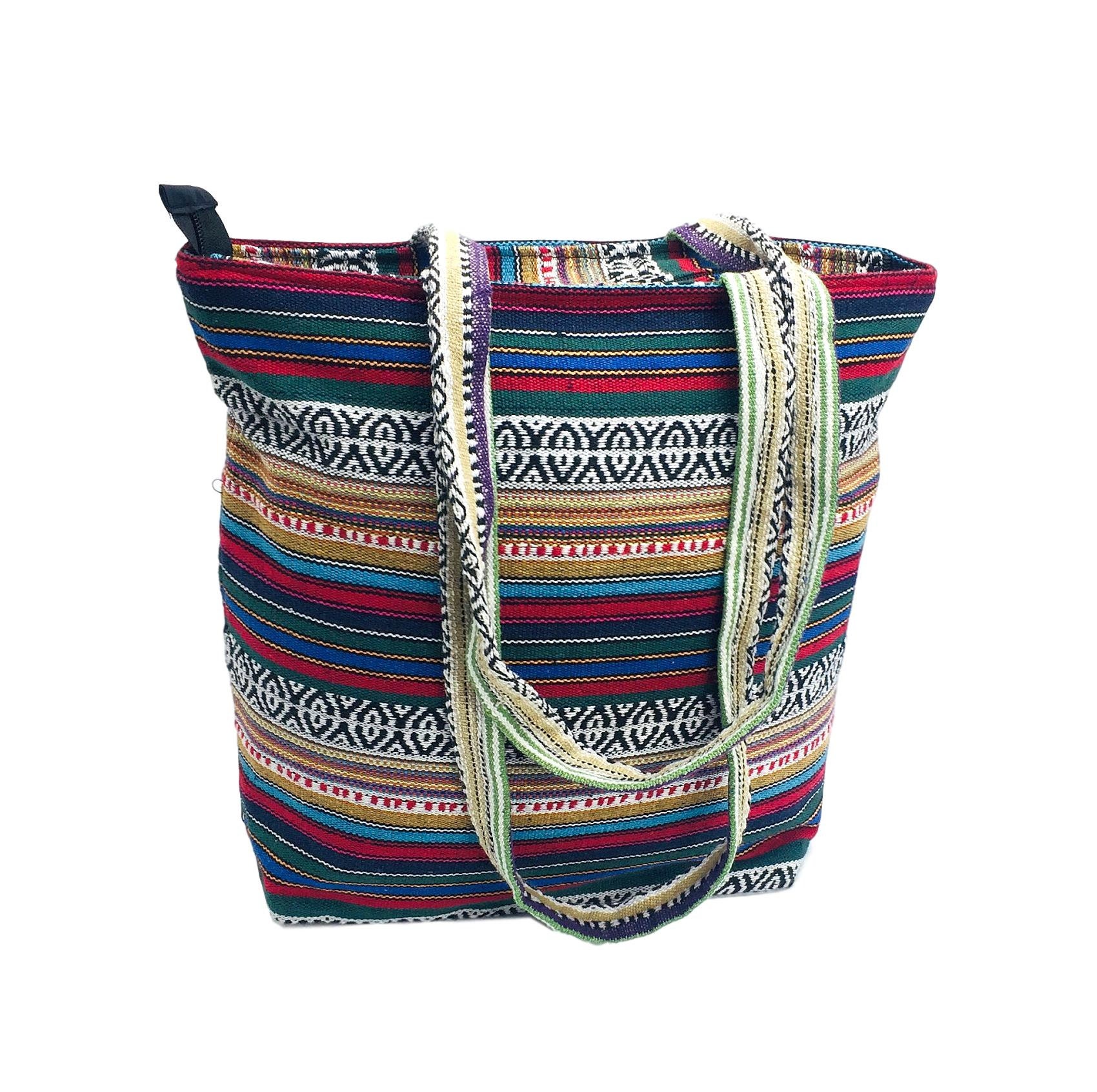 Hippie Tote bag Handloomed Pure Cotton fabric retro tote bag. Etsy