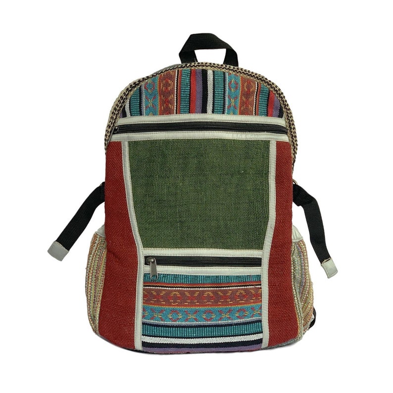 Eco Friendly Bag Hand made Hippie Hemp bag Colorful Hemp Festival Backpack Tibetan backpack
