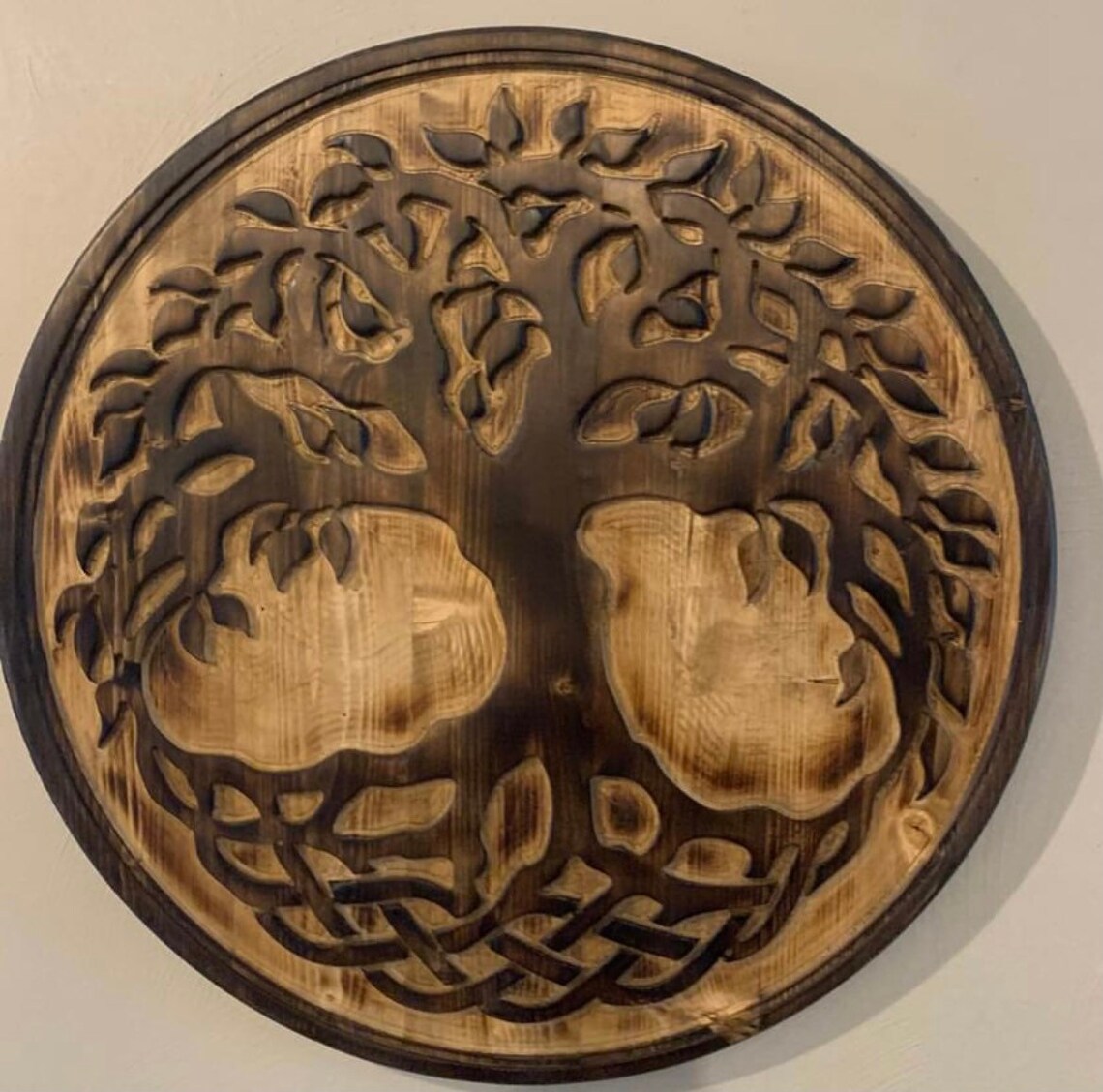 24 Carved Wooden Celtic Tree of Life Wall Hanging Etsy UK